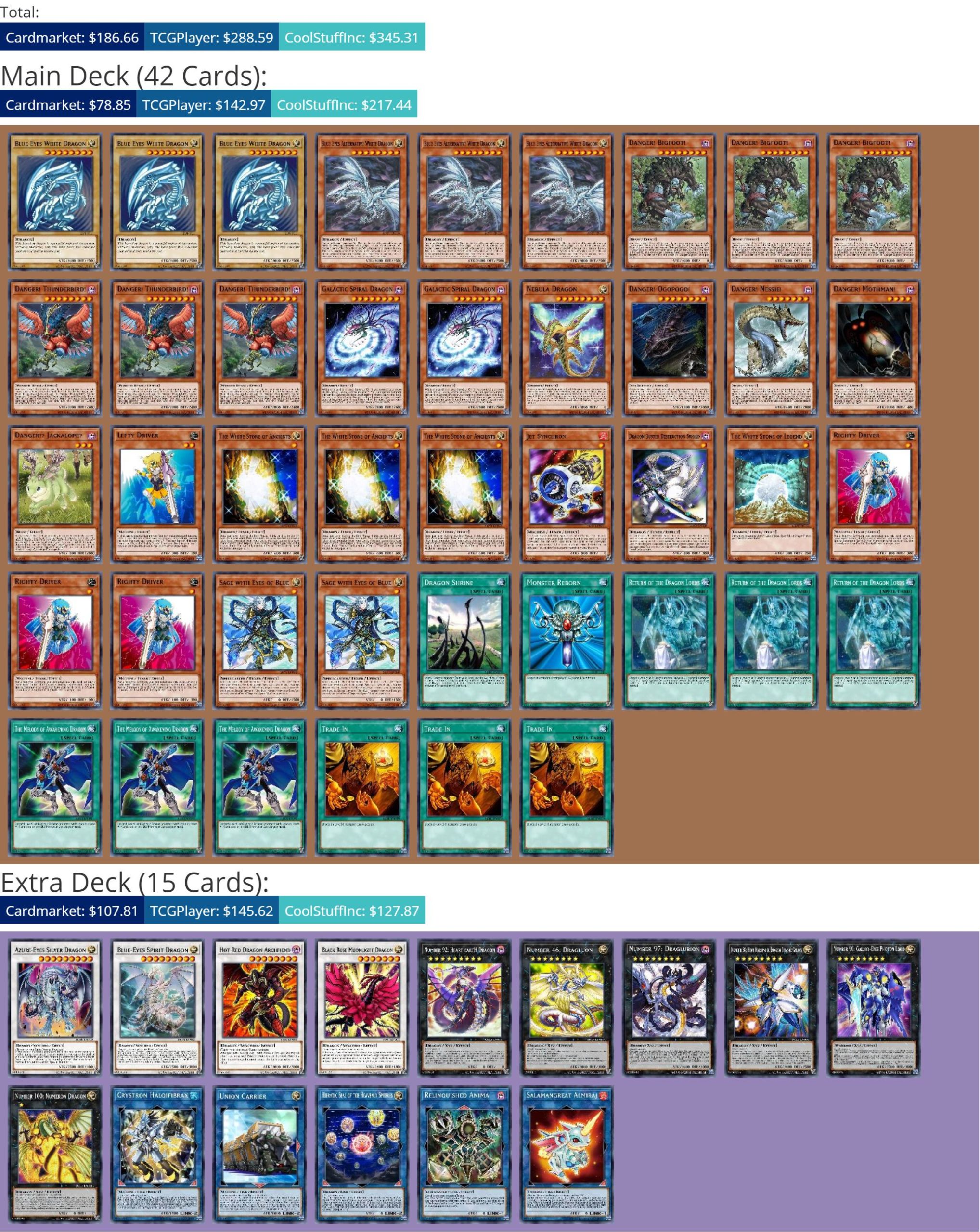 Deck Dragon Blanc Aux Yeux Bleus Yuginews